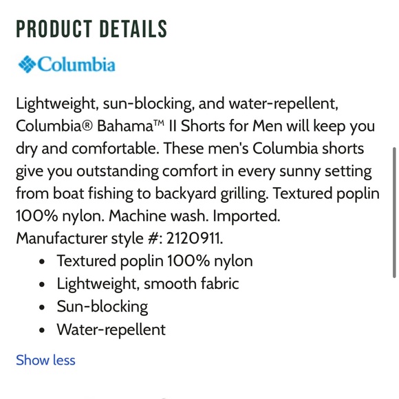 NWT! Columbia Men's gray Bahama Cargo Shorts. Nylon. Various sizes - Picture 8 of 16